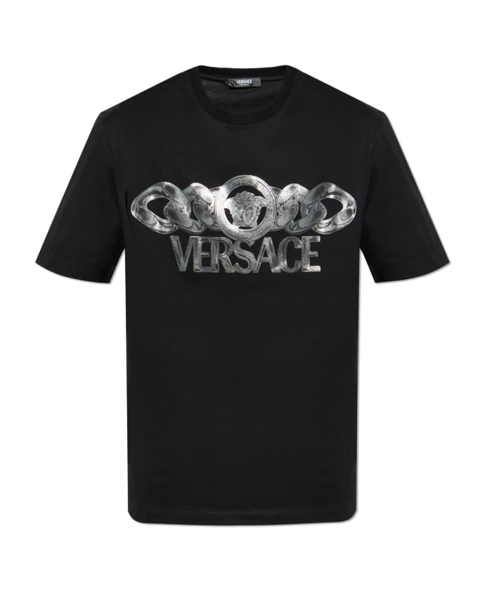 

Футболка с принтом логотипа Versace, черный