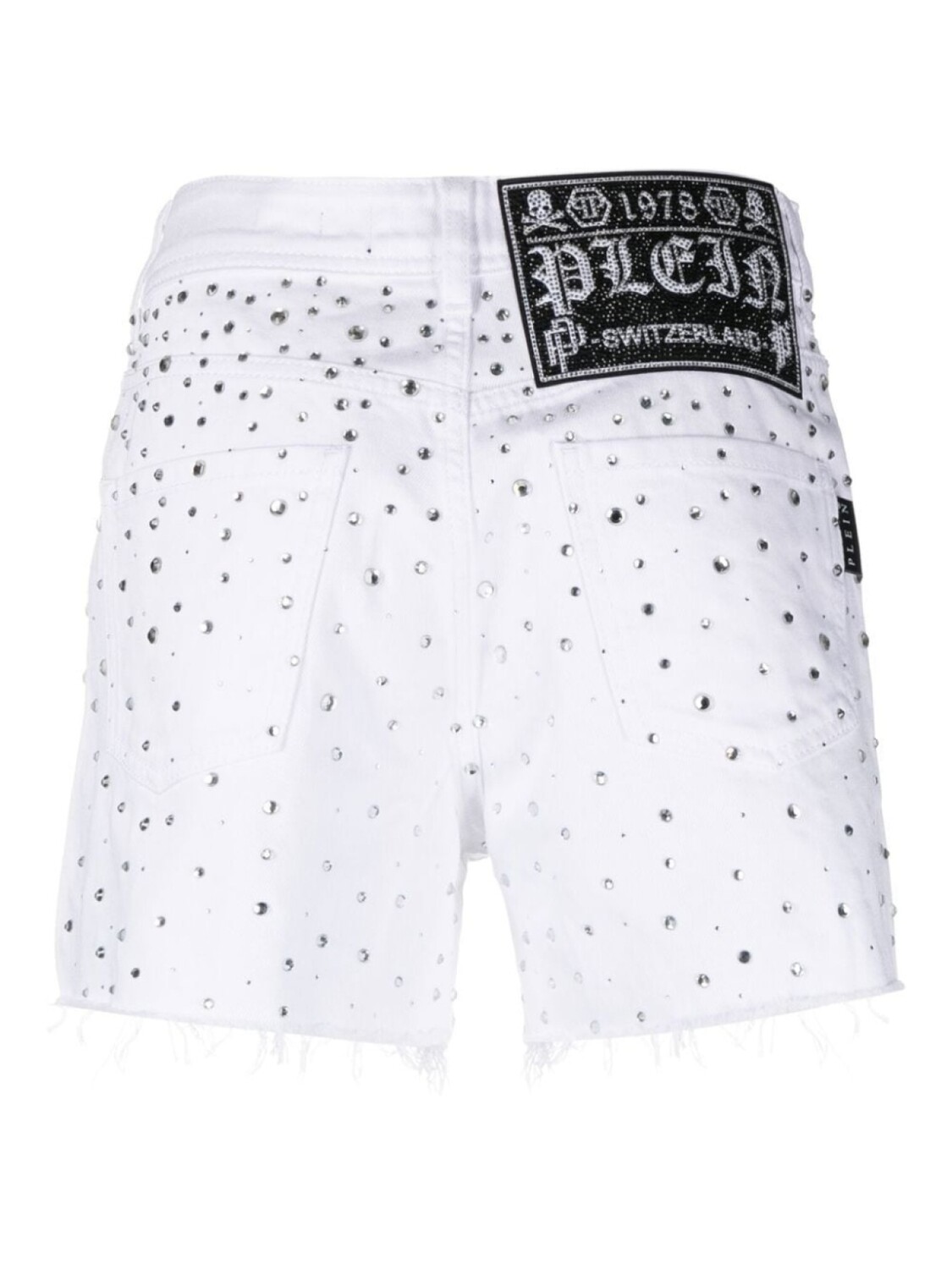 

Philipp Plein джинсовые шорты с кристаллами, белый
