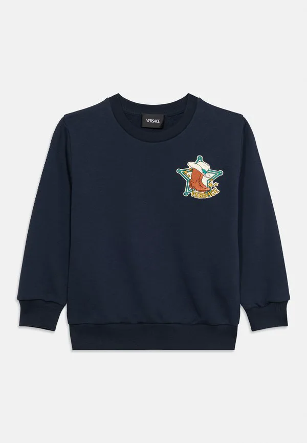 Унисекс толстовка с логотипом шерифа в стиле вестерн Versace, Uniform Navy — фото 3