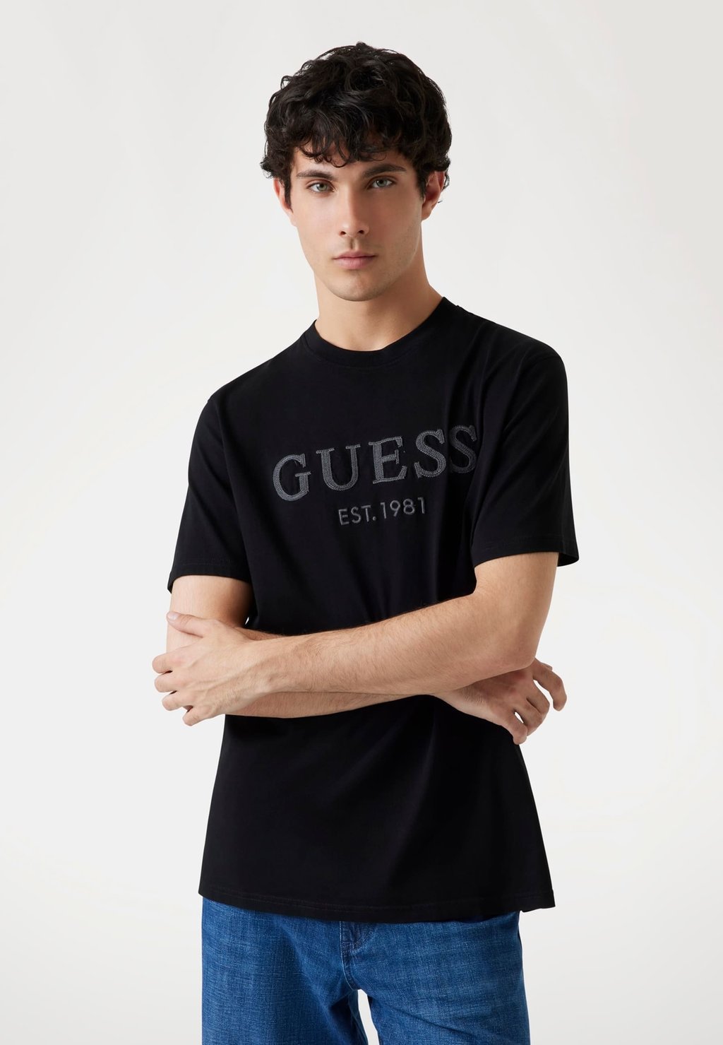 

Футболка с принтом BOX LOGO TEE Guess, черный