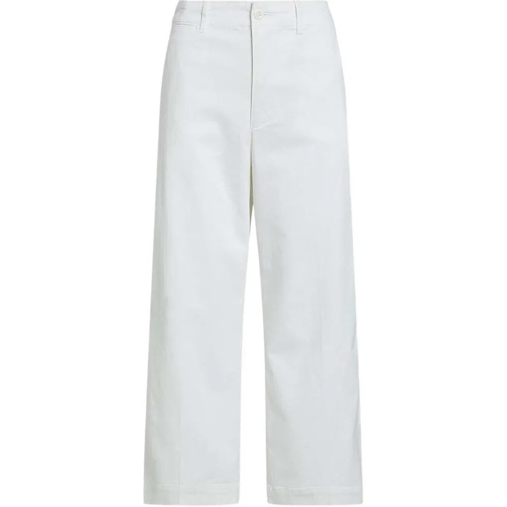 Брюки широкие укороченные Polo Ralph Lauren белые