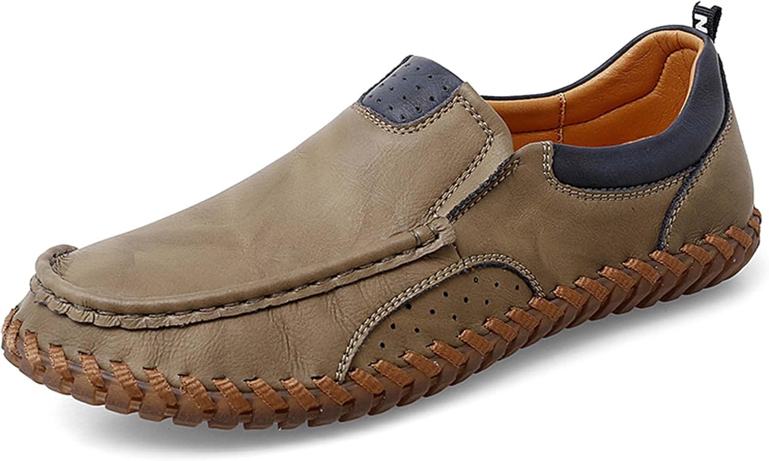 

Мужские повседневные лоферы Удобные кожаные лоферы ручной работы Модные слипоны Легкая мягкая подошва Повседневные кроссовки Мужские классические кожаные туфли Dzbajrqm, хаки