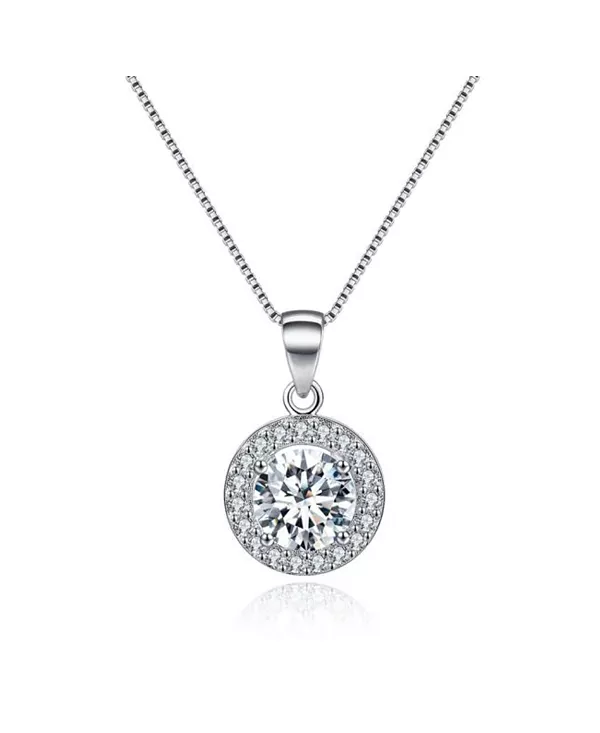 

Ожерелье с подвеской из круглого кристалла-ореола Hollywood Sensation, silver