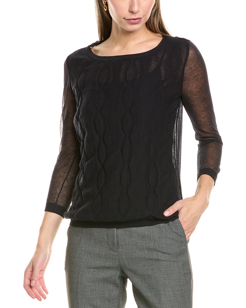 

Lafayette 148 New York Свитер с двойным слоем и интарсией, Ink