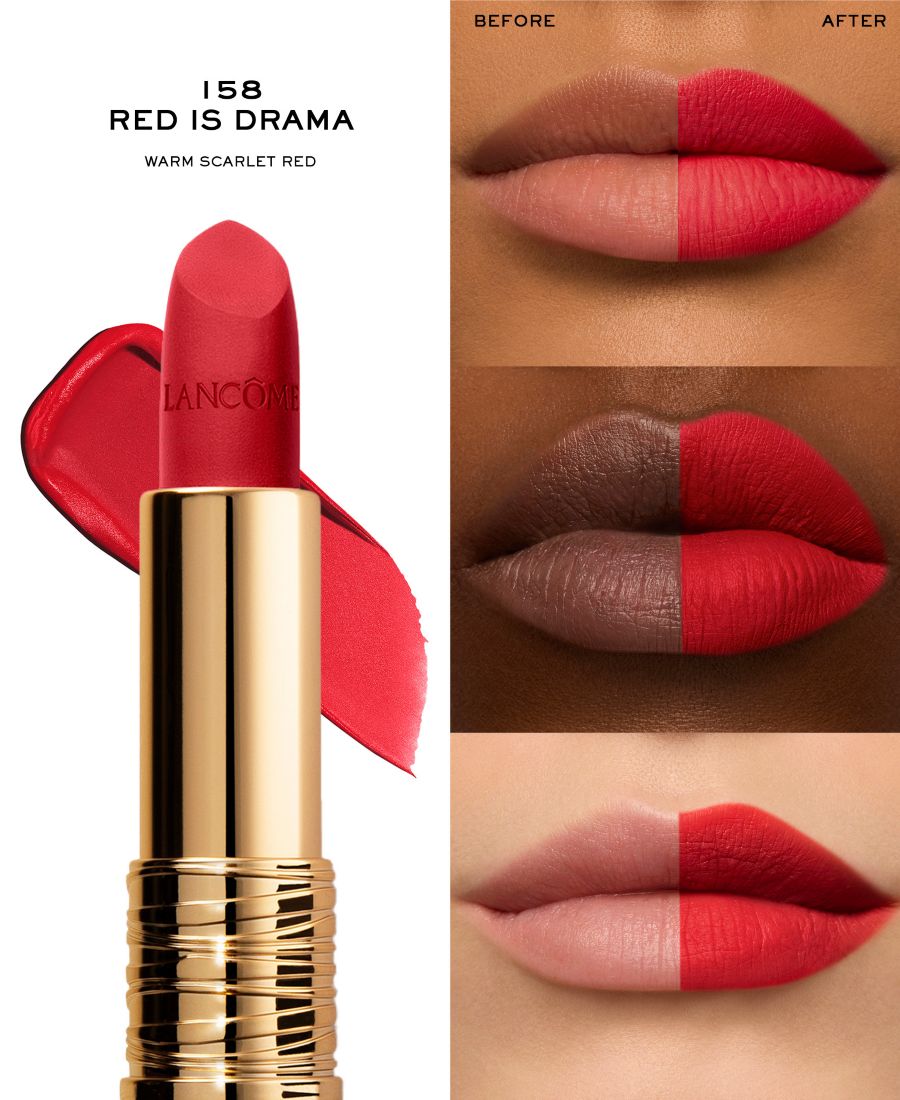 Матовая губная помада L'Absolu Rouge Drama Lancôme, цвет 158 - red is drama — фото 3