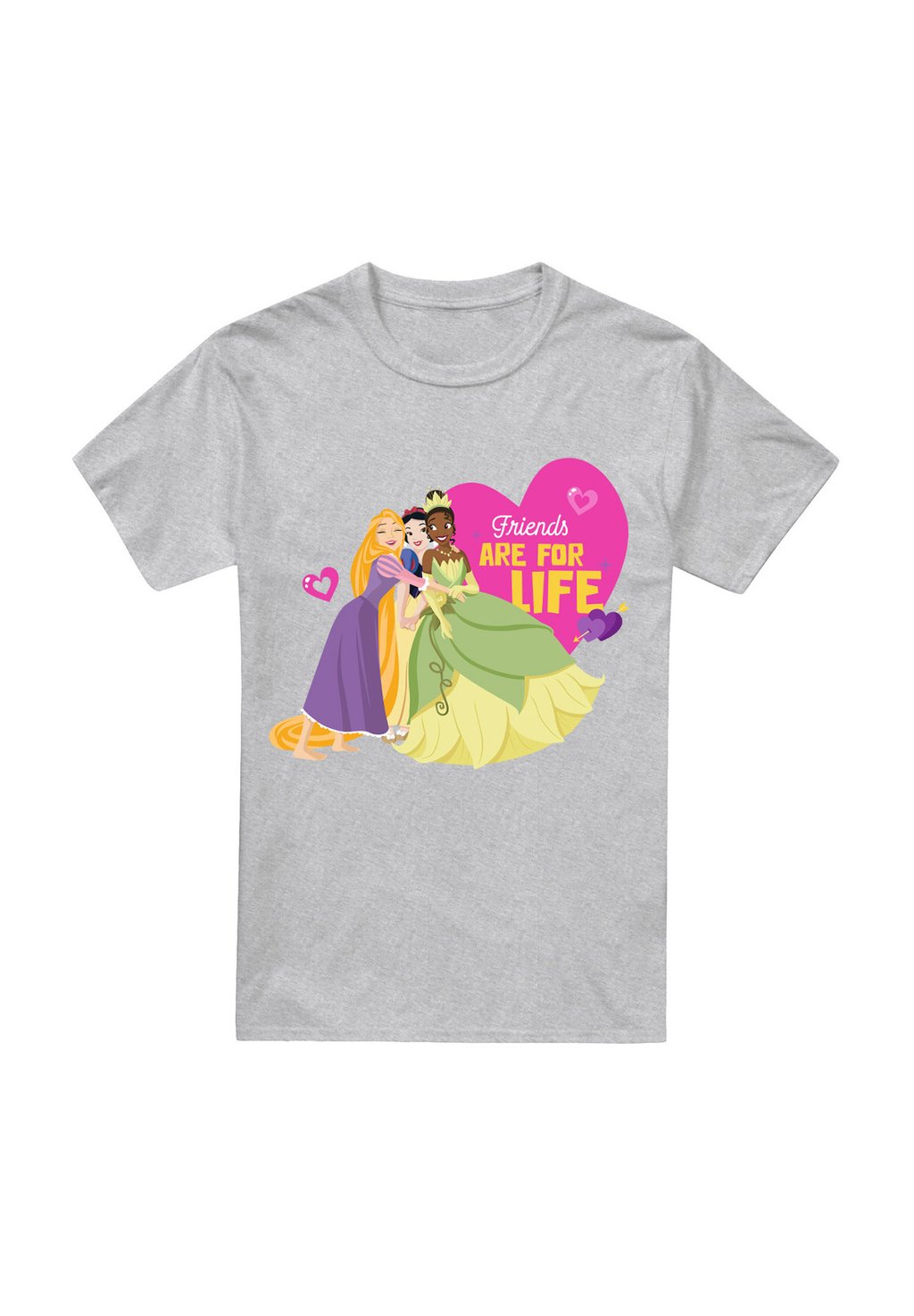 

Футболка с принтом DISNEY PRINCESS VALENTINES DAY FRIENDS ARE FOR LIFE Disney, серый
