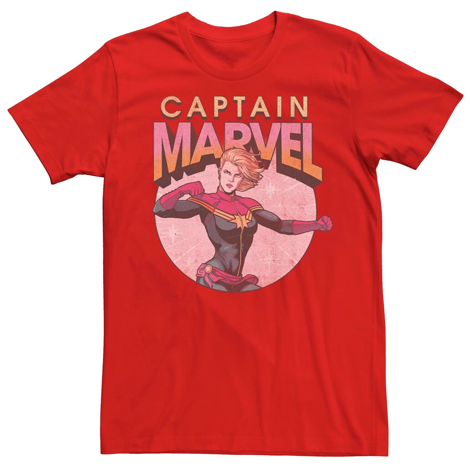 

Мужская футболка с рваным винтажным круглым логотипом Marvel Captain Marvel и графическим рисунком