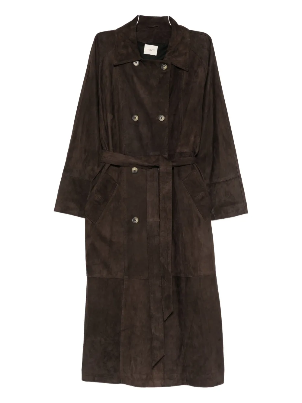 

Кожаное двубортное пальто Mara Bini, коричневый