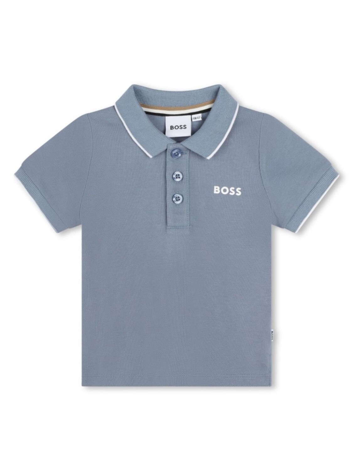 

BOSS Kidswear рубашка-поло из хлопка с принтом, синий