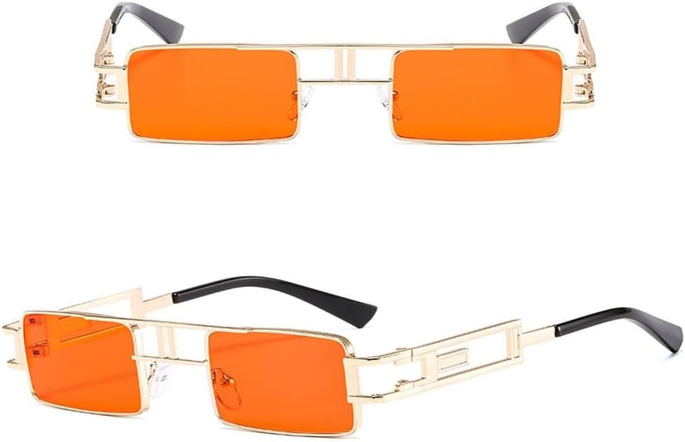 

Солнцезащитные очки в стиле ретро-панк прямоугольной формы для женщин, модные, с ажурной металлической оправой, в стиле стимпанк, для мужчин, зеркальные, с защитой от УФ-излучения UV400 TYUVIVO, Tyj178-2