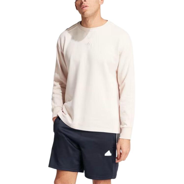 Футболка Adidas All Szn French Terry 3 Stripes Garment Wash Crew, светло-фиолетовый — фото 3