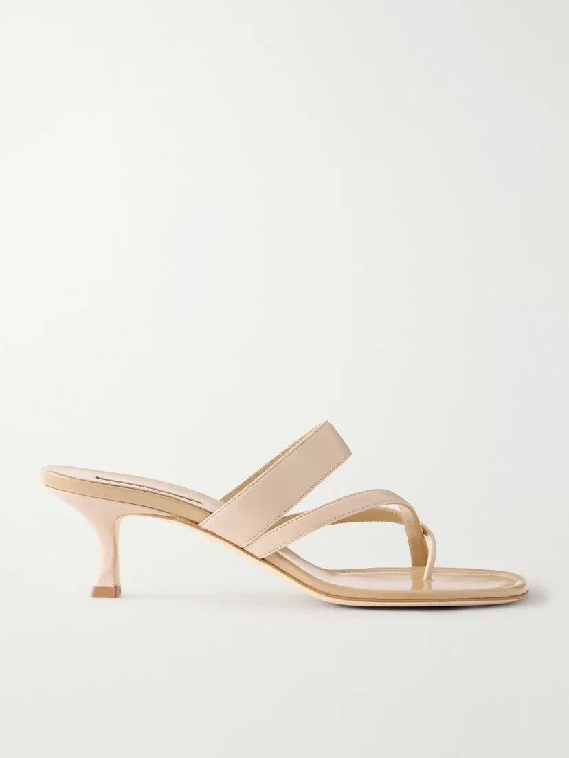 Susa 50 кожаные сандалии Manolo Blahnik, бежевый