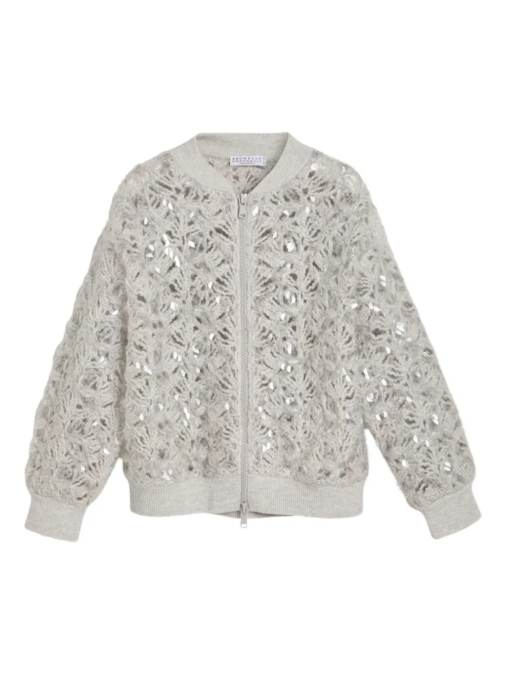 

Кардиган Dazzling с пайетками Brunello Cucinelli Kids, серый