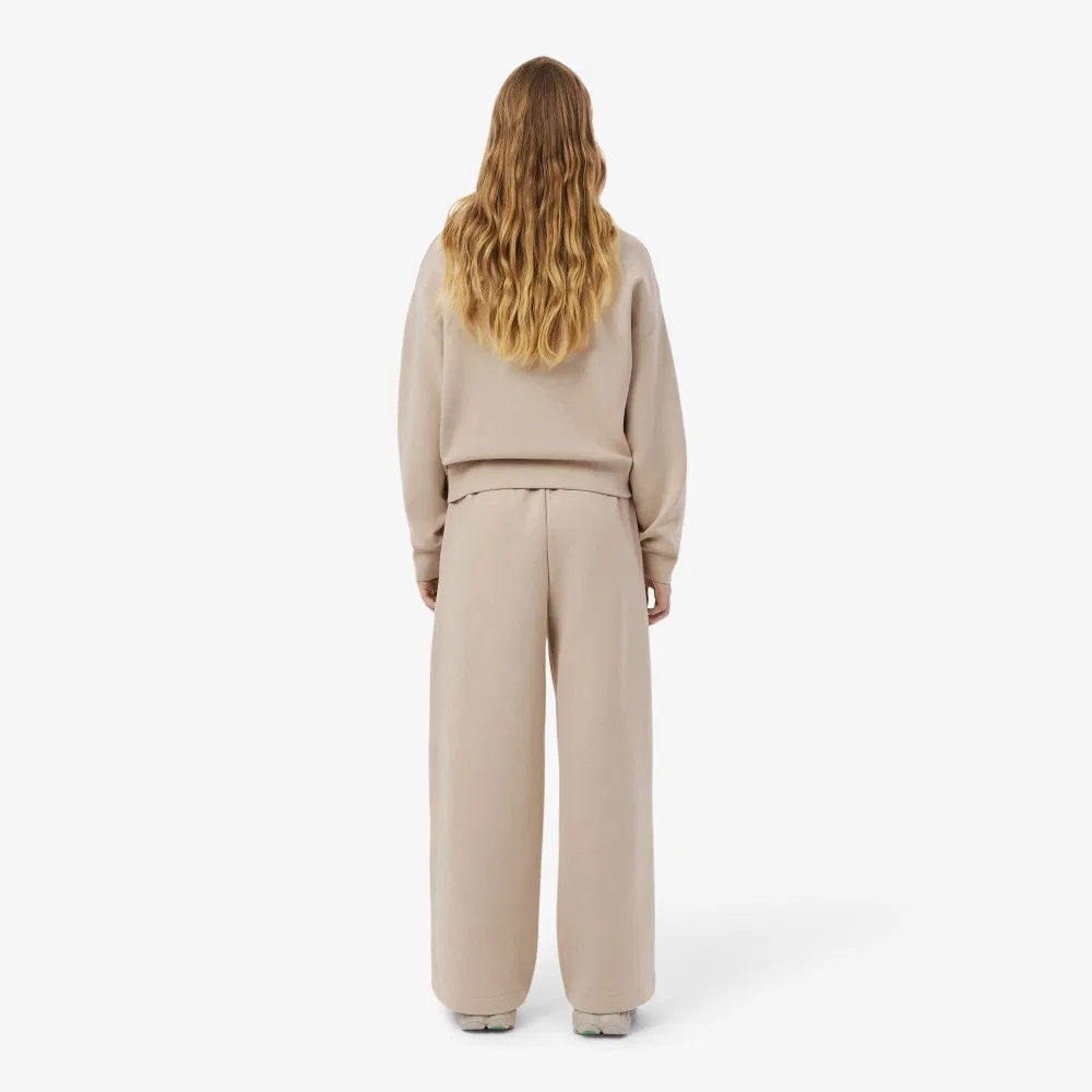 Брюки спортивные Lacoste Double Face широкие бежевые — фото 3
