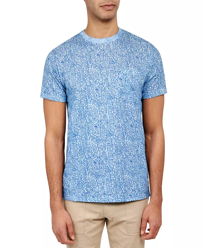 

Мужская футболка Fulton с принтом в горох, slim-fit, с карманом Brooklyn Brigade, синий