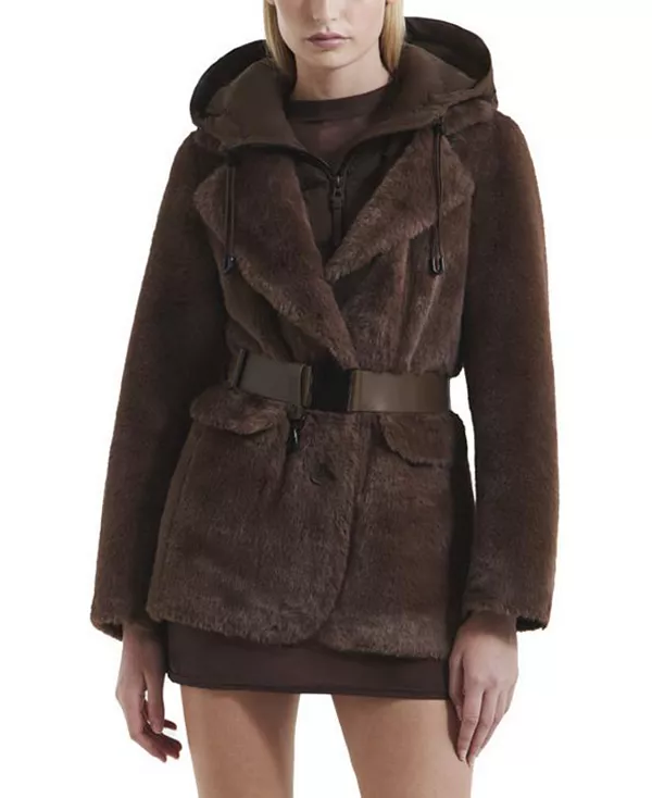 

Куртка из искусственного меха Aspen со съемным пуховым капюшоном Rudsak, коричневый
