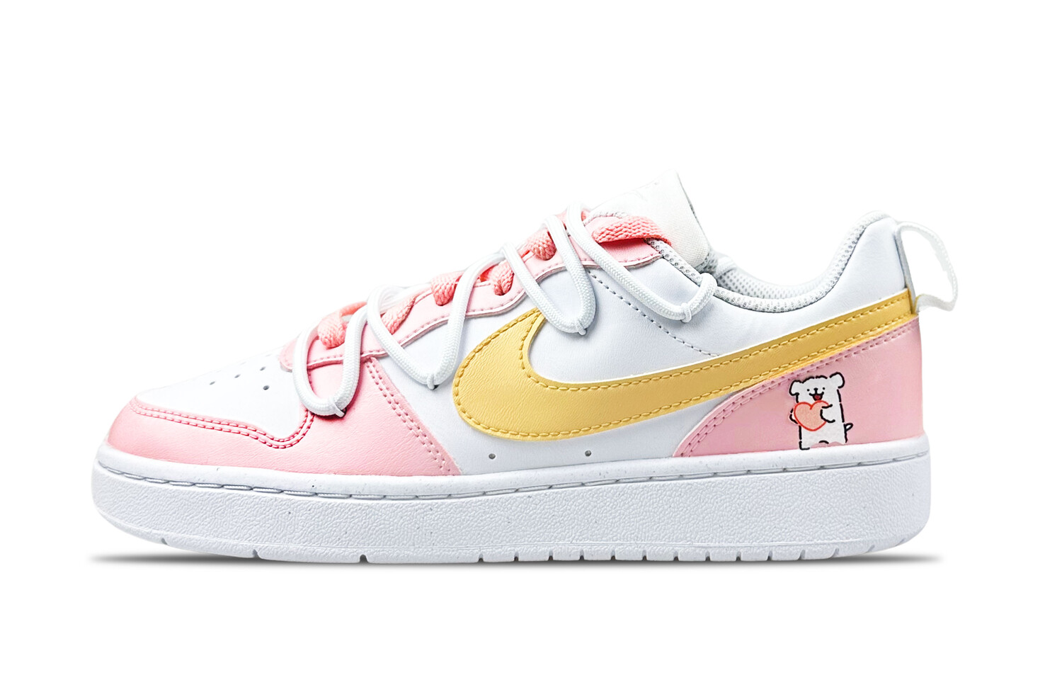 

Кроссовки Nike Court Borough Skateboarding Shoes Women's Low-top Yellow, розовый