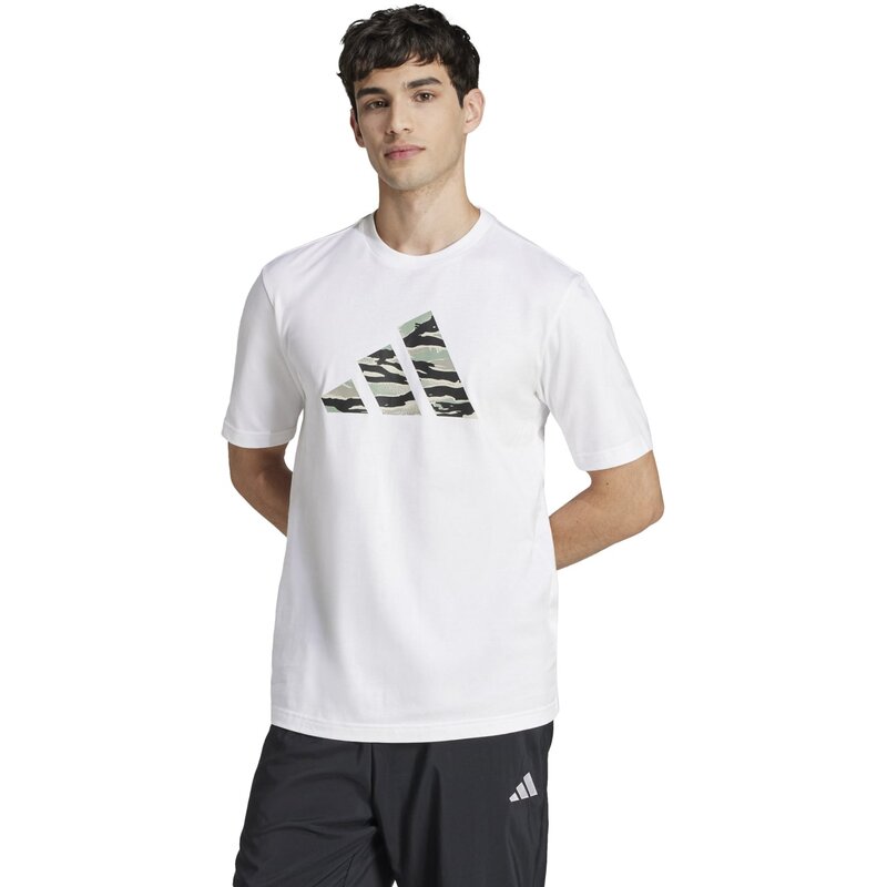 Футболка с кодами и камуфляжной графикой Adidas, белый — фото 2
