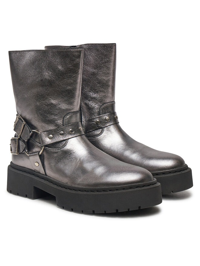 Ботинки женские Steve Madden Zwart кожаные на толстой подошве, серый — фото 2