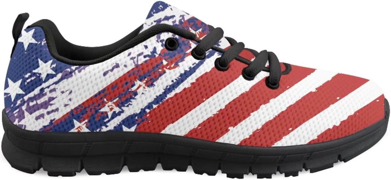

Кроссовки с американским флагом для мужчин и женщин, кеды, обувь на 4 июля, легкие беговые и теннисные кроссовки для фитнеса Getelinseng, American Flag