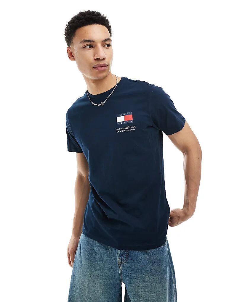 

Тонкая футболка с флагом Essential темно-синего цвета Tommy Jeans