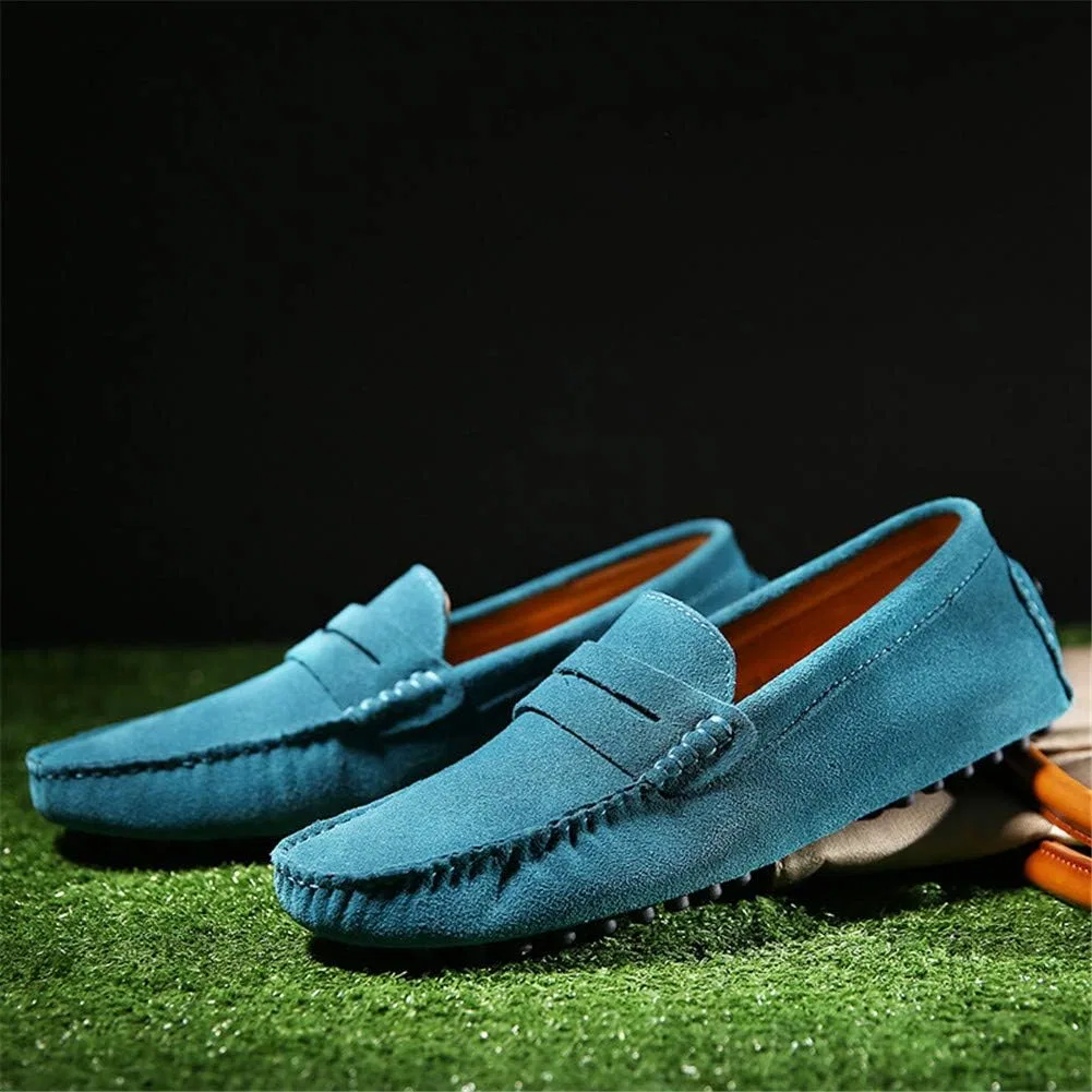 Лоферы замшевые ANUFER Penny Loafers, Skyblue — фото 3