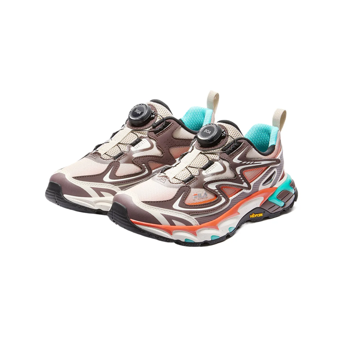 SCOUT ELK Textile, Synthetic Leather Comfortable Round Toe Breathable Support Low top Outdoor Shoes Kids' FILA KIDS, фиолетовый коричневый/silk brocade коричневый — фото 4