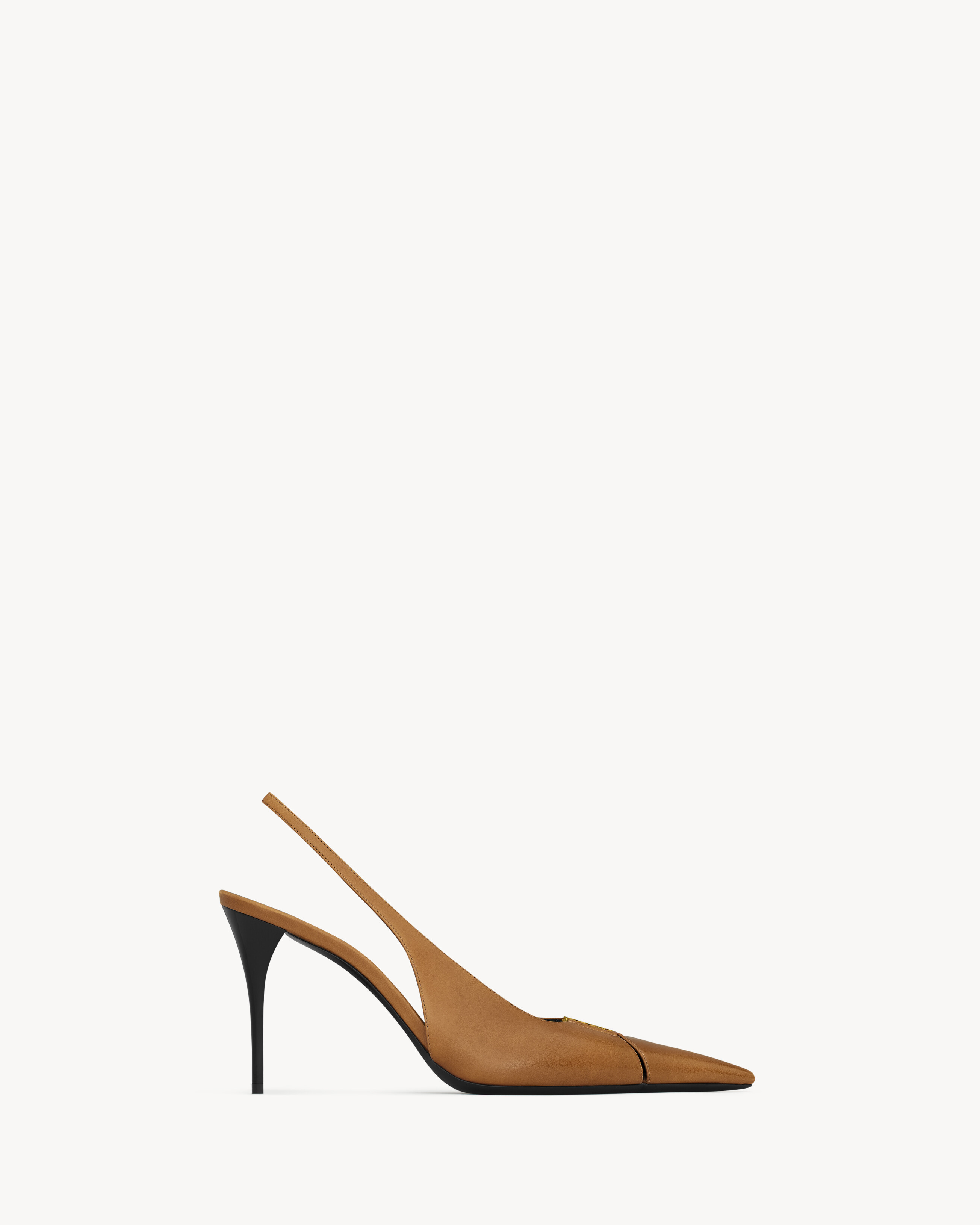 Туфли-слингбэки BABYLONE BRETEUIL из гладкой кожи Saint Laurent, бежевый