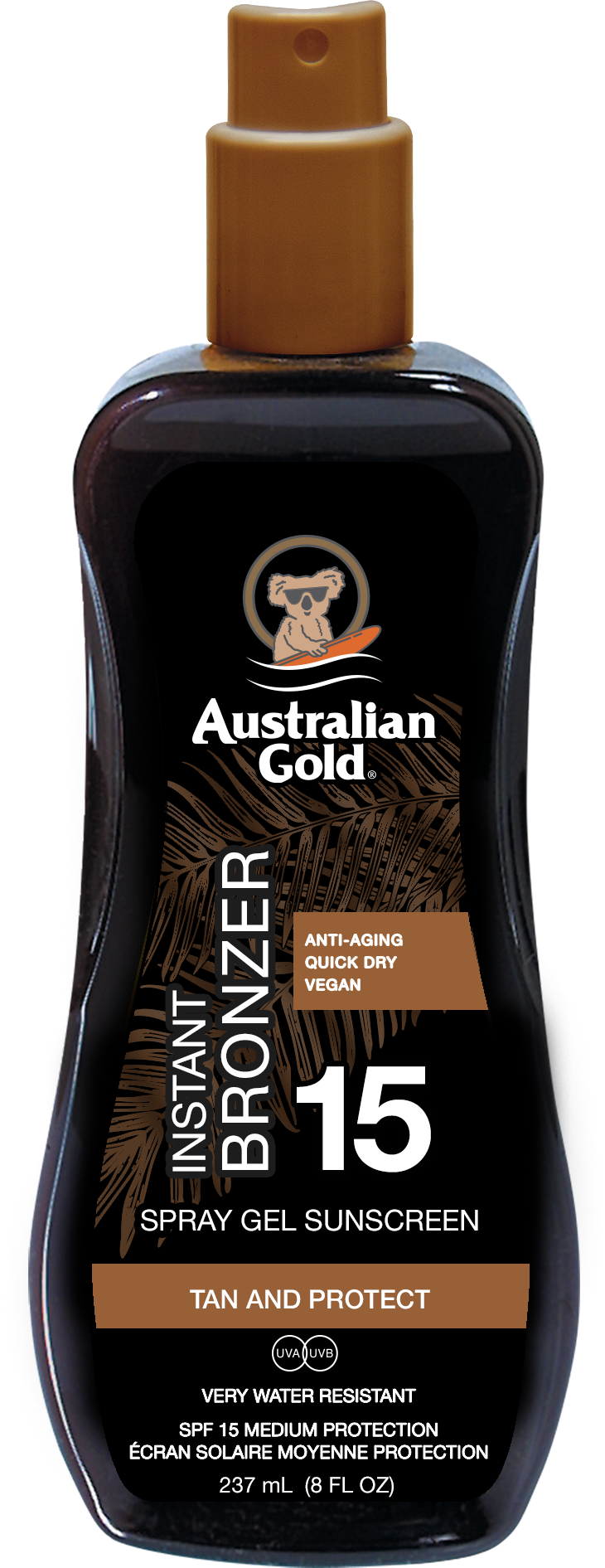 

Солнцезащитный крем Australian Gold Spray Gel mit Bronzer LSF 15