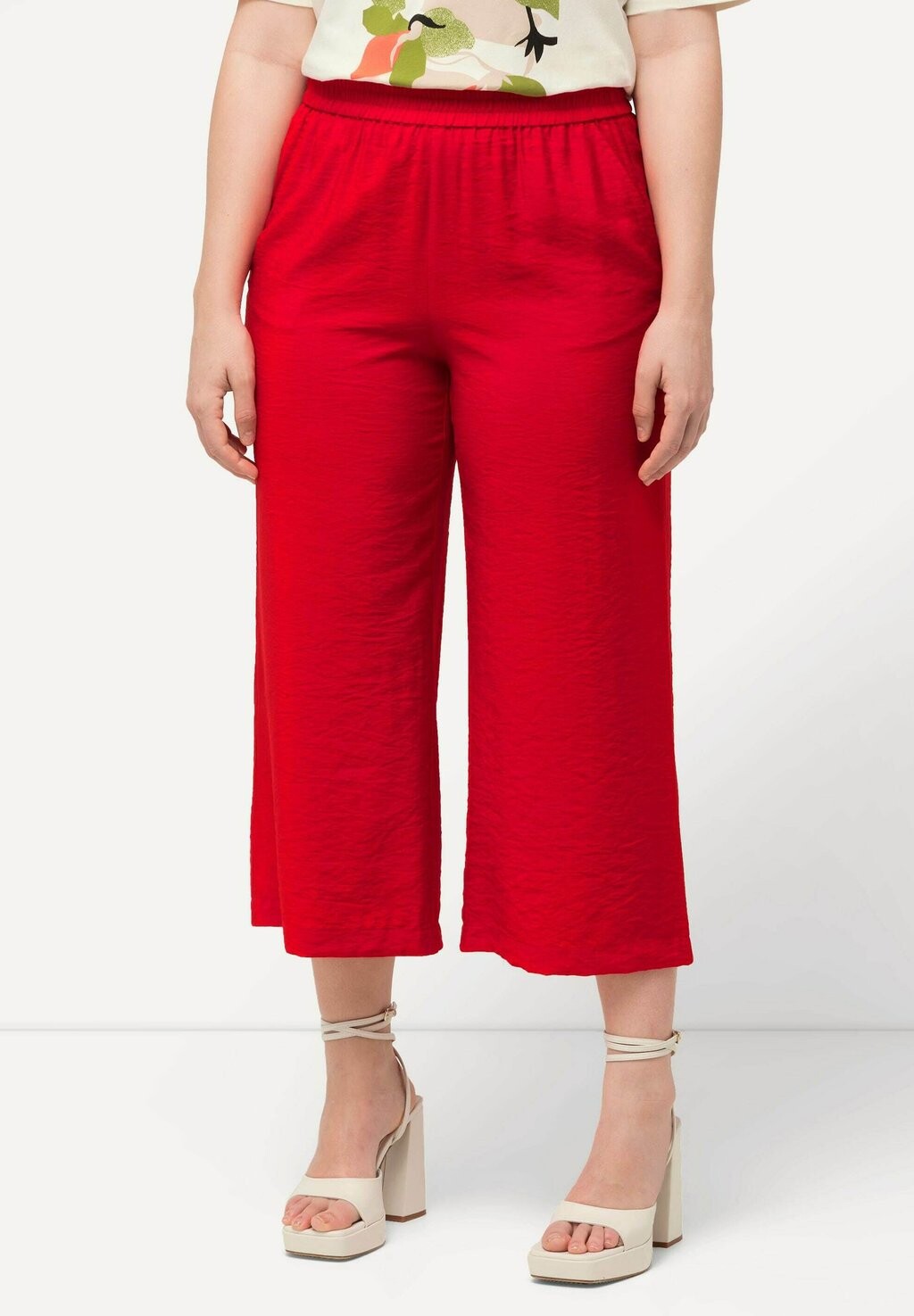 

Брюки TEXTURED WIDE LEG ELASTIC WAIST CULOTTES Ulla Popken, коралл