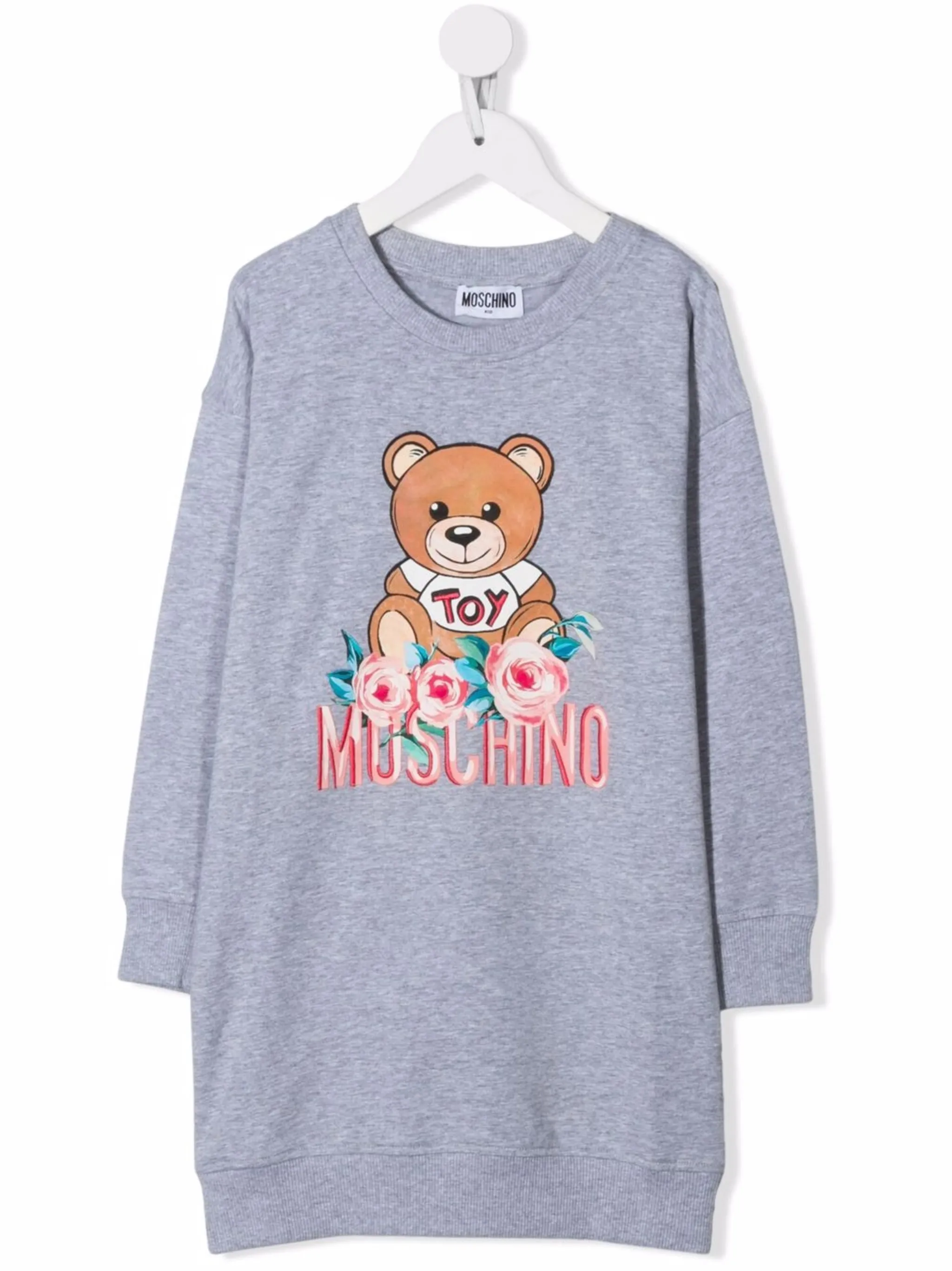 Платье с принтом Toy Bear Moschino Kids, серый