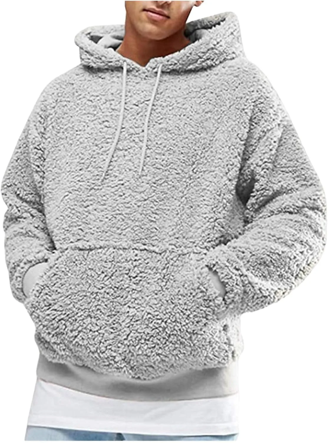 

Мужская уютная худи с капюшоном и начесом, свободного кроя, с принтом и передними карманами