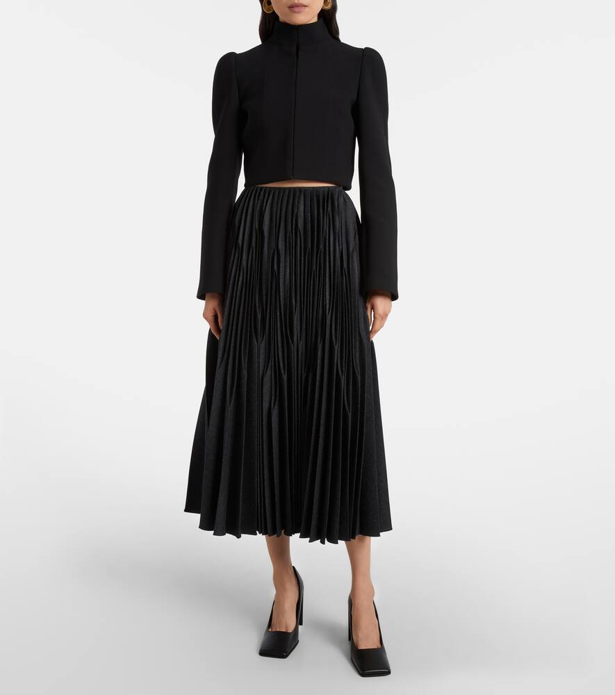 Складчатая шерстяная фланелевая миди-юбка Alaïa, Anthracite — фото 2