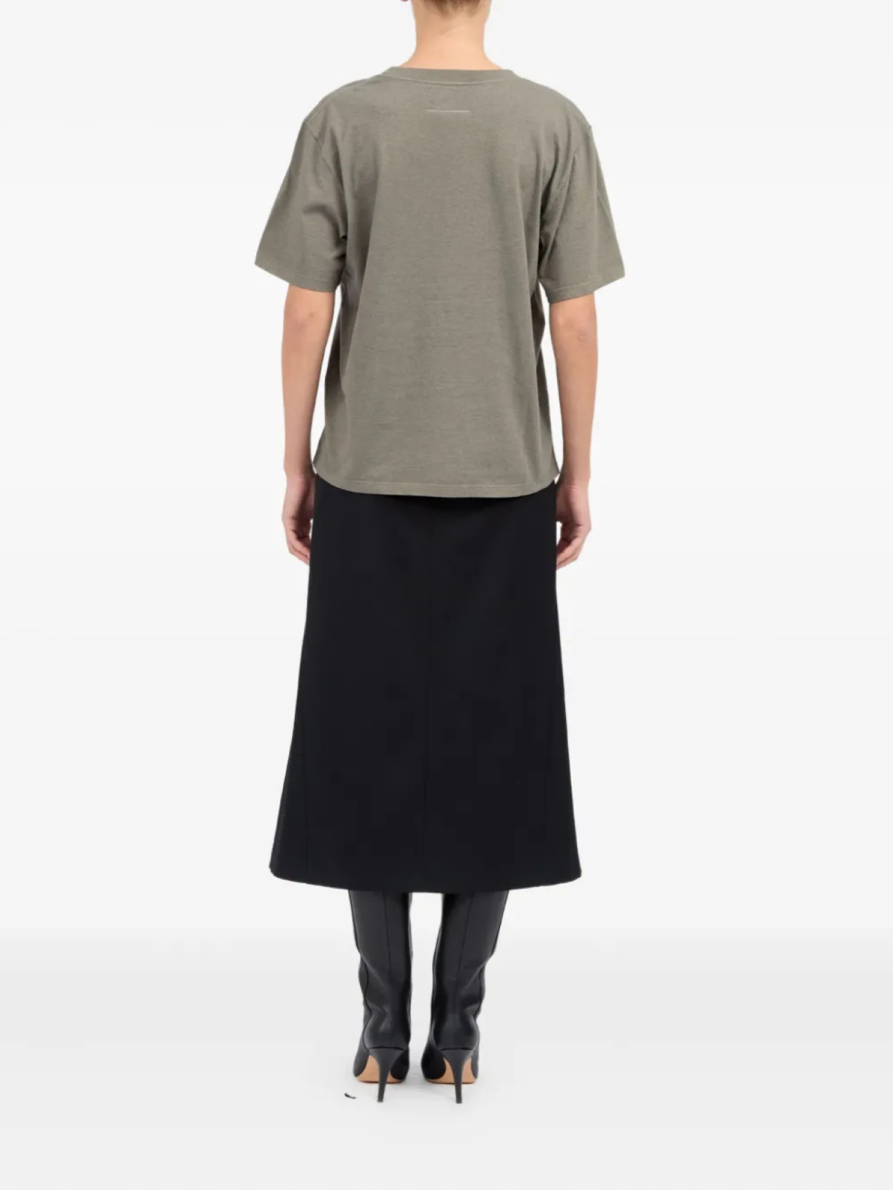 MM6 Maison Margiela футболка с круглым вырезом, серый — фото 4