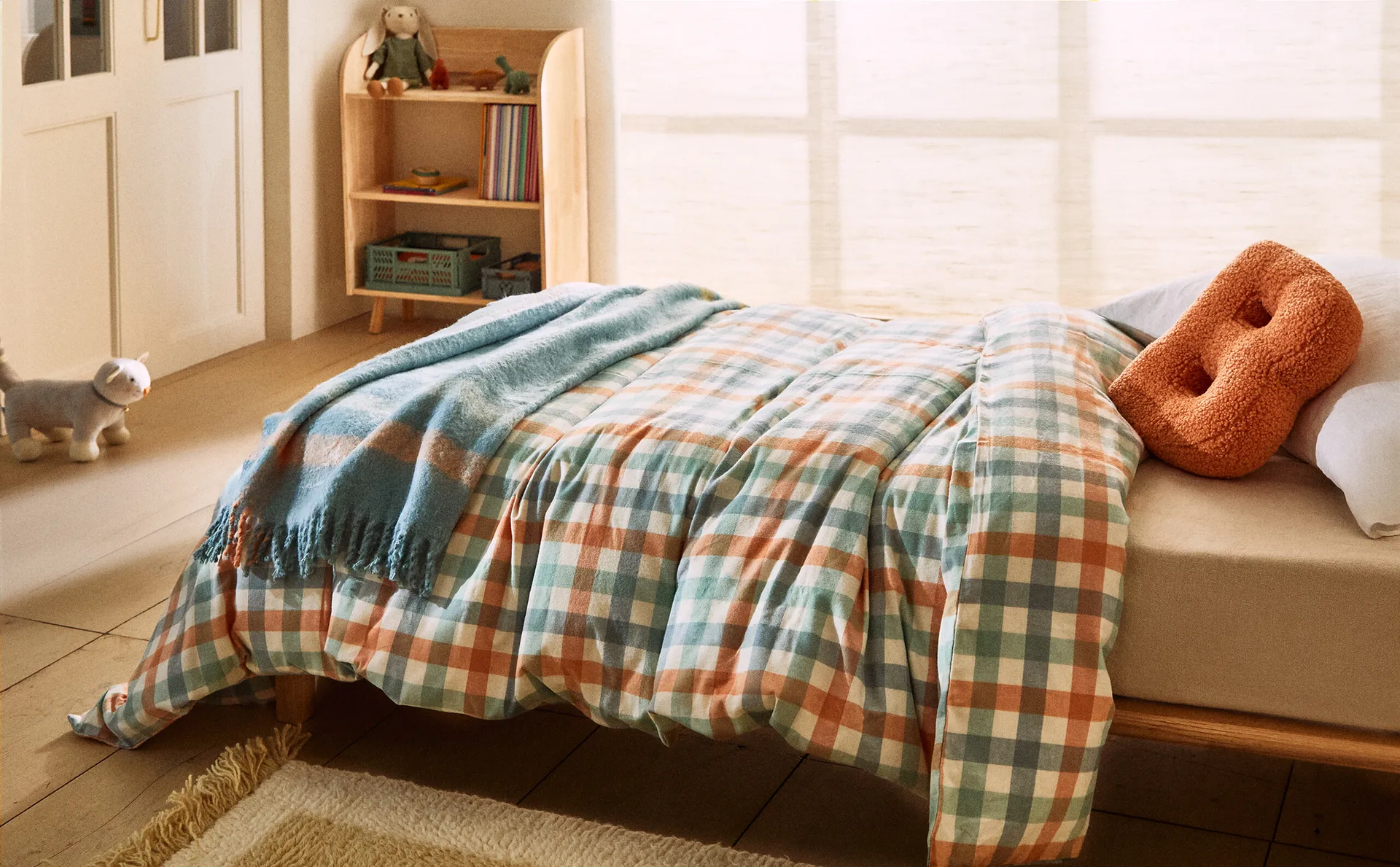 

Фланелевое пододеяльник в мелкую клетку Zara Home, мультиколор