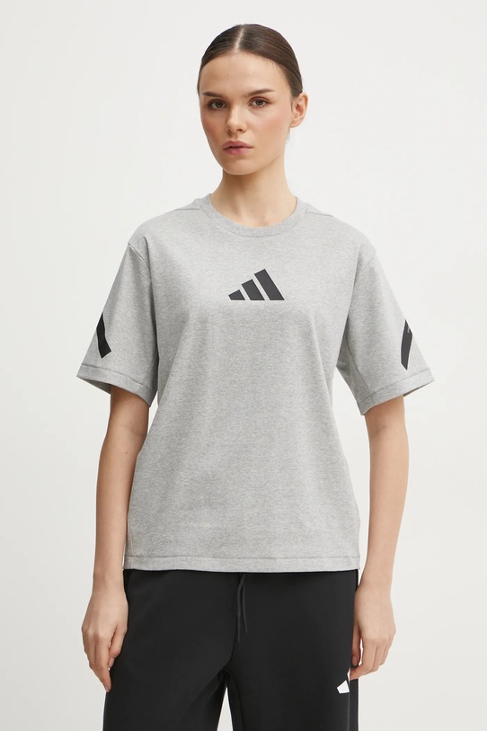 

Хлопковая футболка Z.N.E Adidas, серый