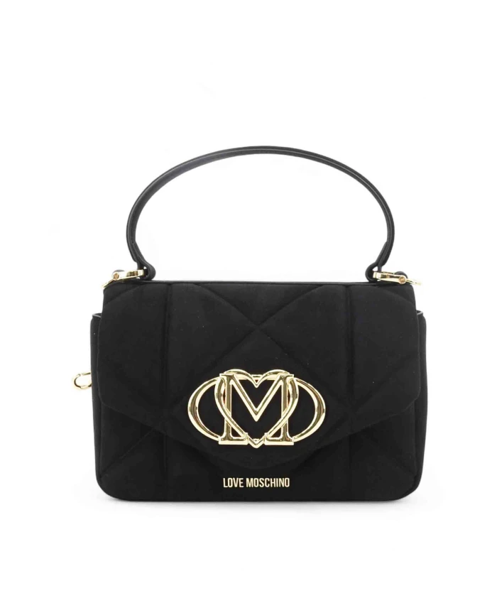 

Стеганая сумка из мягкой ткани Love Moschino, черный