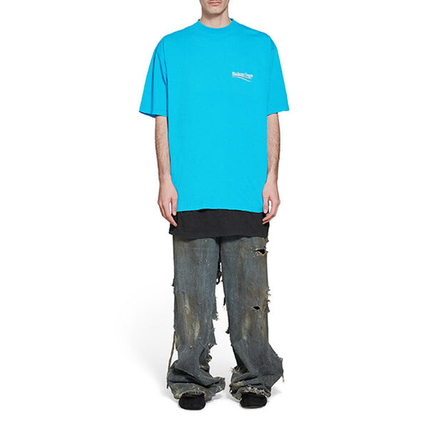 Футболка political campaign t-shirt large fit 'blue sky' Balenciaga, голубой — фото 2