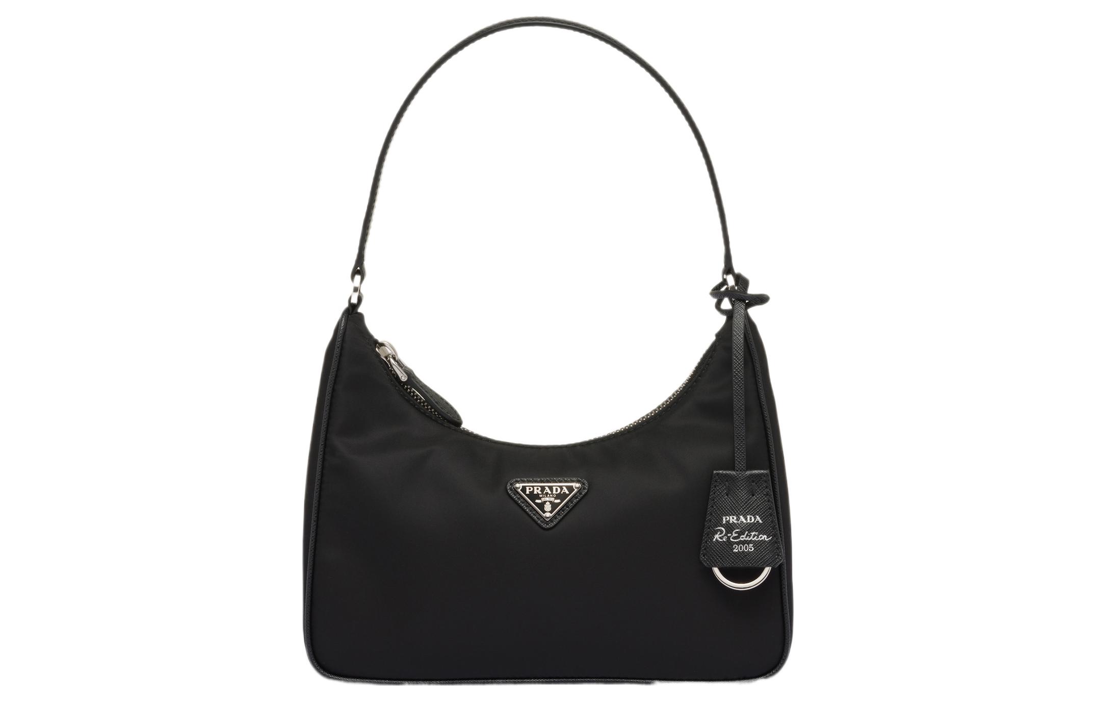 

Re-Edition 2005 Re-Nylon и Saffiano мини-сумка через плечо черная PRADA