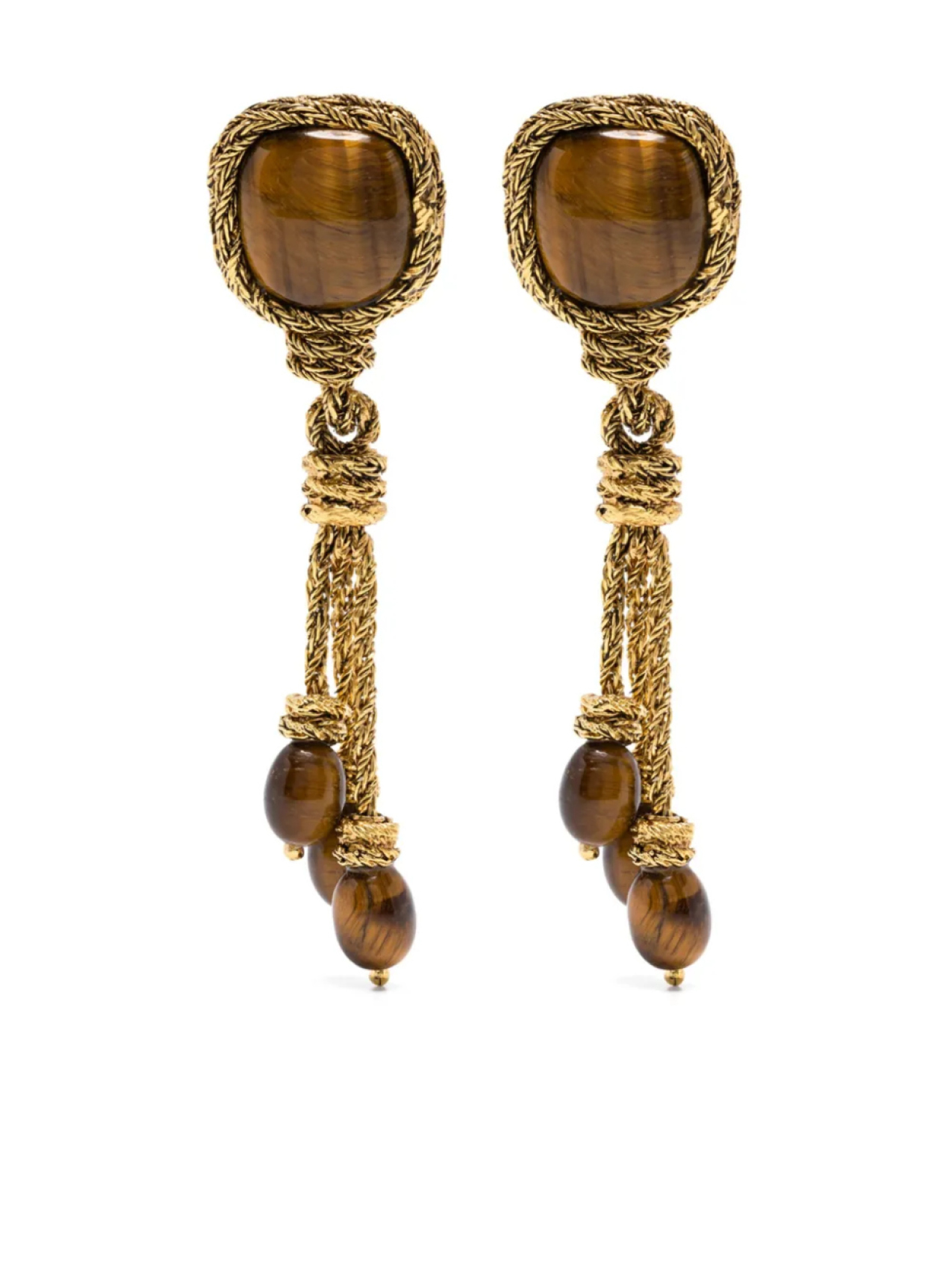 

СЕРЬГИ MIKI ТИГРОВЫЙ ГЛАЗ Aurelie Bidermann, золотой