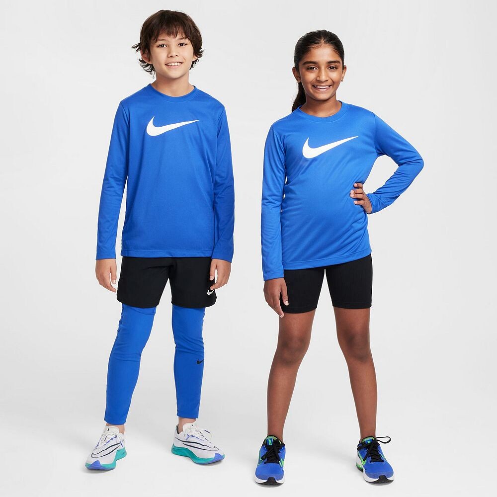 Детская футболка Nike Dri-FIT с длинными рукавами, белый — фото 3