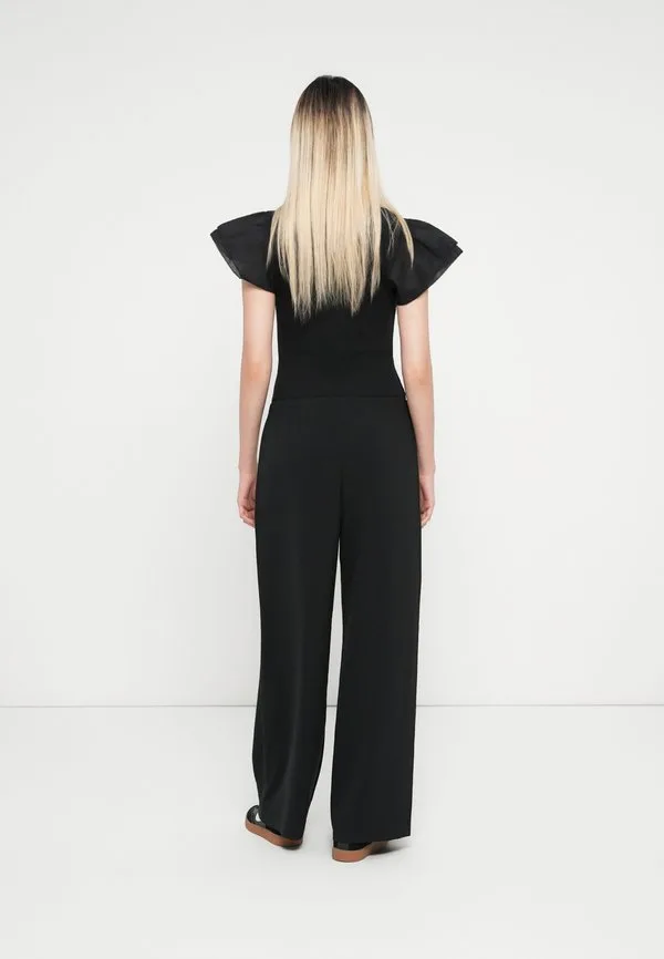 Удобные широкие брюки с начесом Gap, Black — фото 3