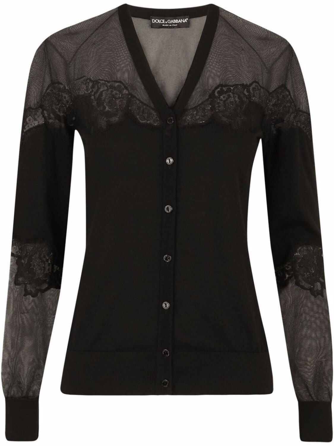 

Dolce & Gabbana кардиган с кружевом, черный