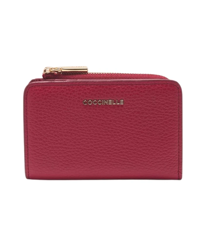 

Небольшой кожаный кошелек на молнии Coccinelle, красный