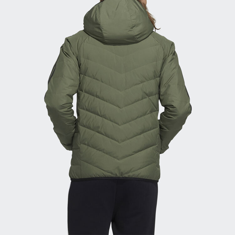 Пуховик мужской оливковый Adidas Neo, оливково-зеленый — фото 3