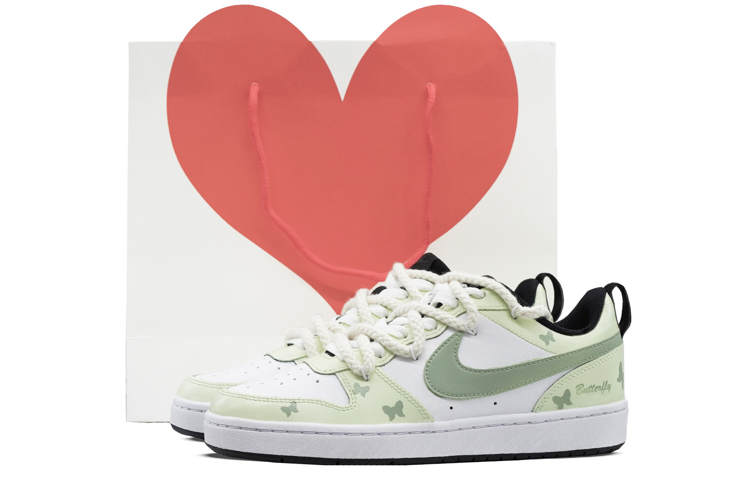 

Кроссовки Nike Court Borough Skateboarding Shoes Women's Low-top Pastel Green, зеленый