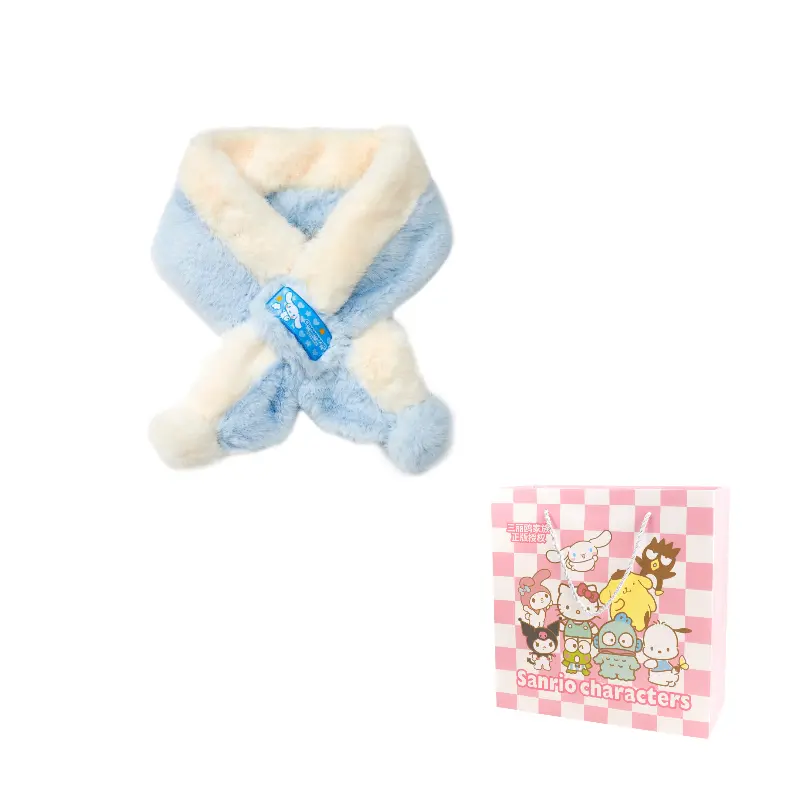 

Sanrio Югуи вязаный шарф для собак унисекс, Cinnamoroll Blue White Multicolor Knit Scarf