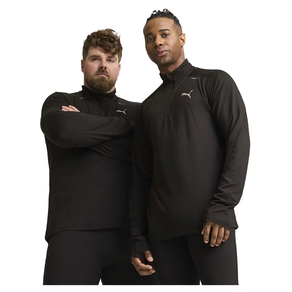 

Футболка Puma Cloudspun half zip long sleeve, черный