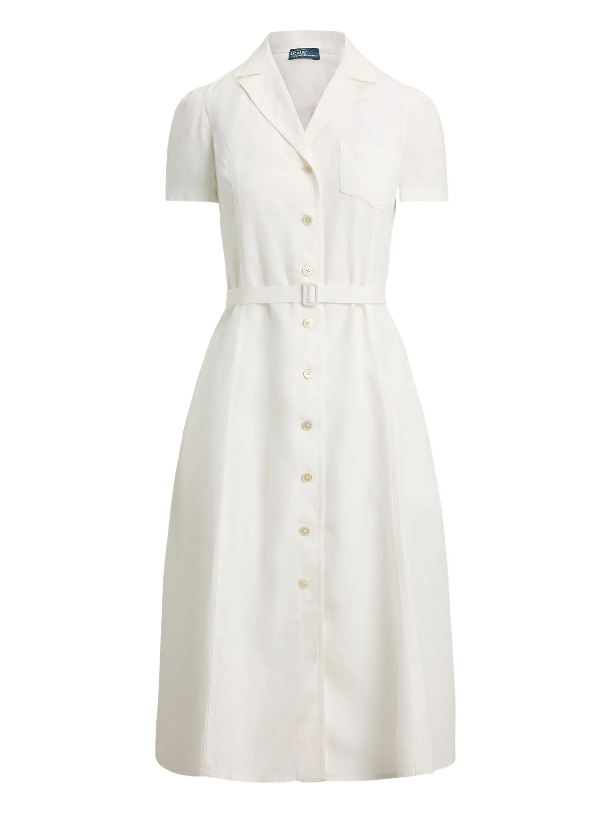 

Платье миди с поясом и пуговицами Polo Ralph Lauren, белый