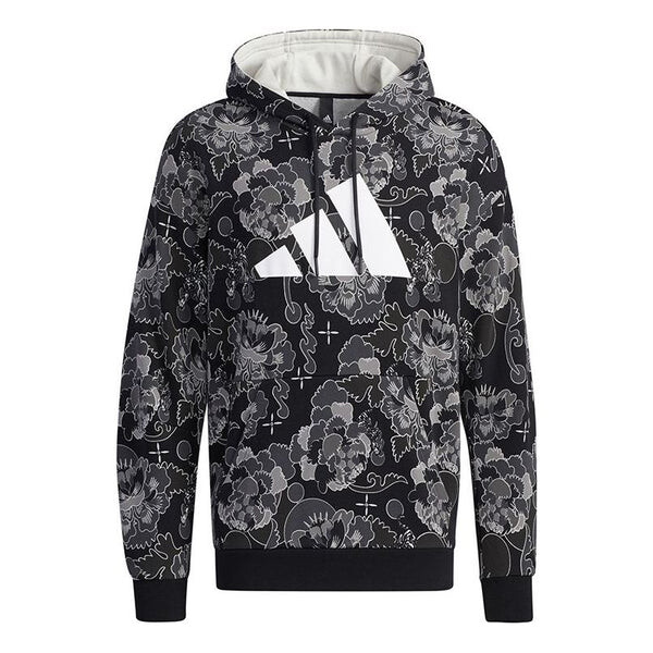 

Толстовка adidas Aop Hoody Printing Casual Sports Pullover Black, черный